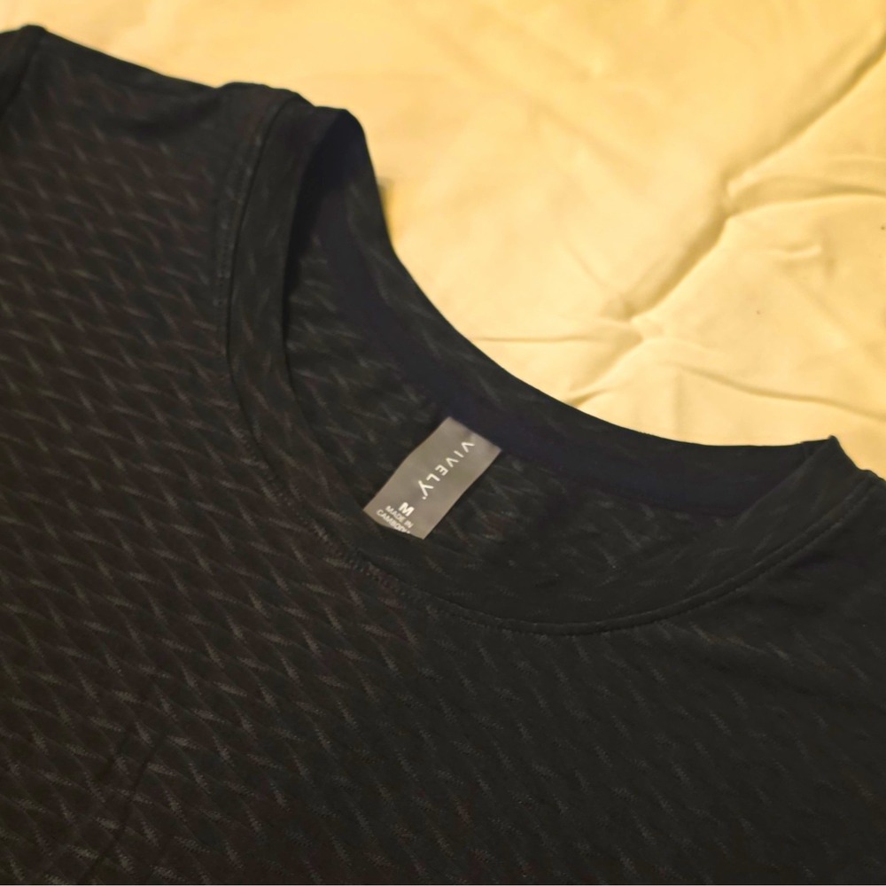 Vively Women's Black Crew Neck Stretch Short Sleeve T-Shirt Top Size M #11